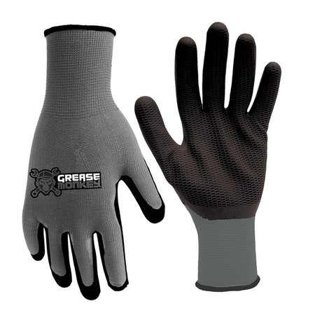 GREASE MONKEY Latex Honeycomb Gloves, Black & Gray - Medium 7011644